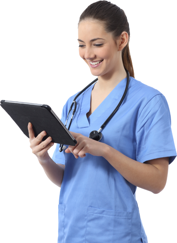 Nurse on laptop